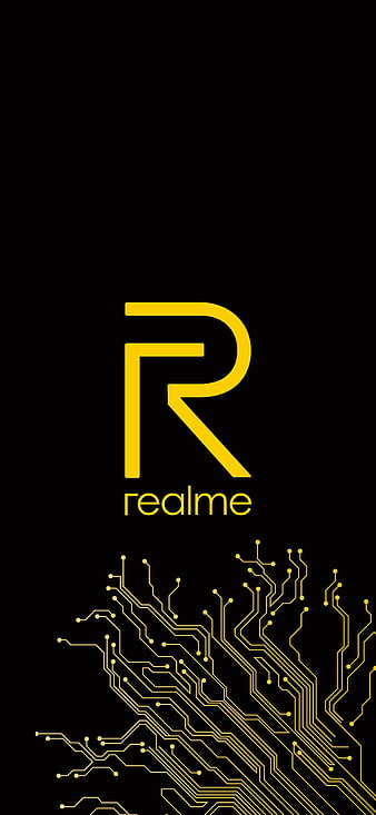 Realme, black, logo, word, HD mobile wallpaper