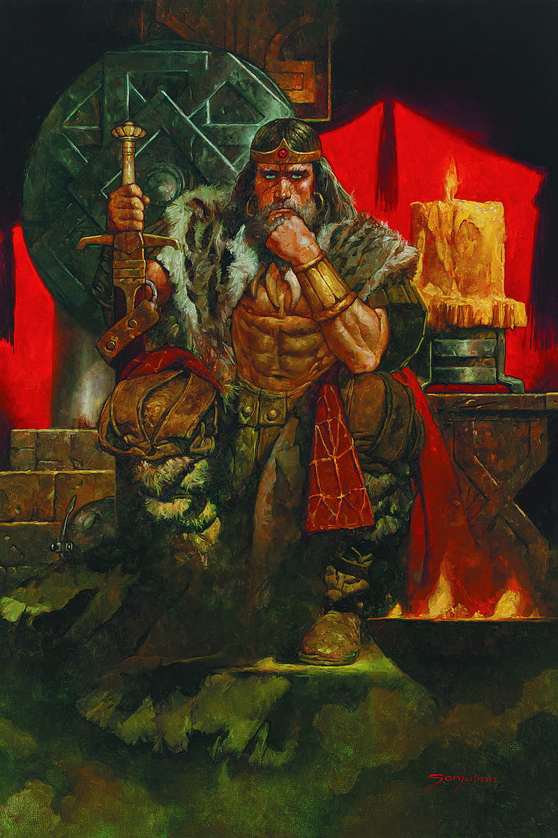 Conan the Barbarian, painting, Old Man Conan, HD phone wallpaper