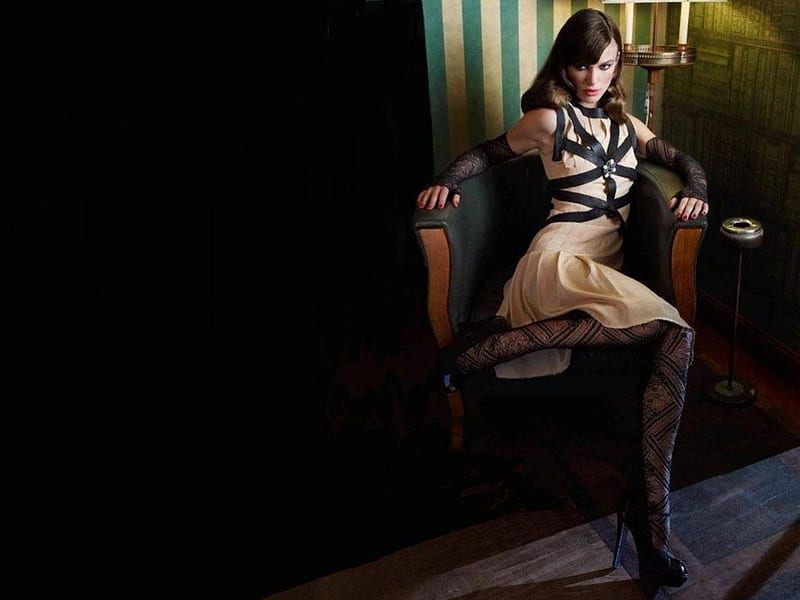 Keira Knightley, model, legs, bonito, heels, Knightley, stockings, actress, Keira, HD wallpaper