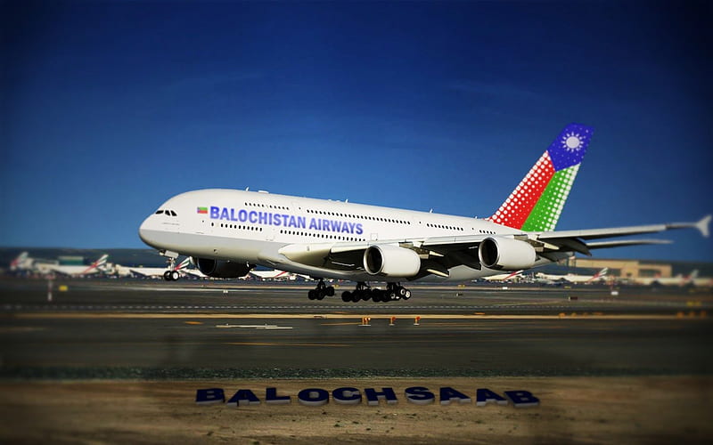 Balochistan Airways, uae, airport, balochistan, emirates, dubai, baloch, dxb, lyari, aircraft, plane, airline, karachi, pakistan, irfan, balochsaab, bloshi, HD wallpaper