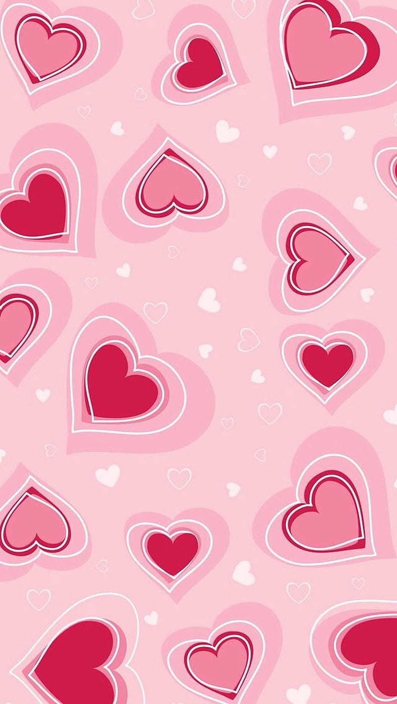 Tiny Hearts in Pink, corazones, pink, tiny, HD phone wallpaper