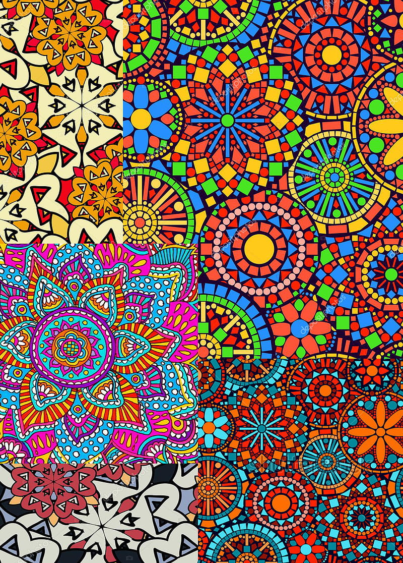 Mandalas 2, abstract, circles, colors, HD phone wallpaper