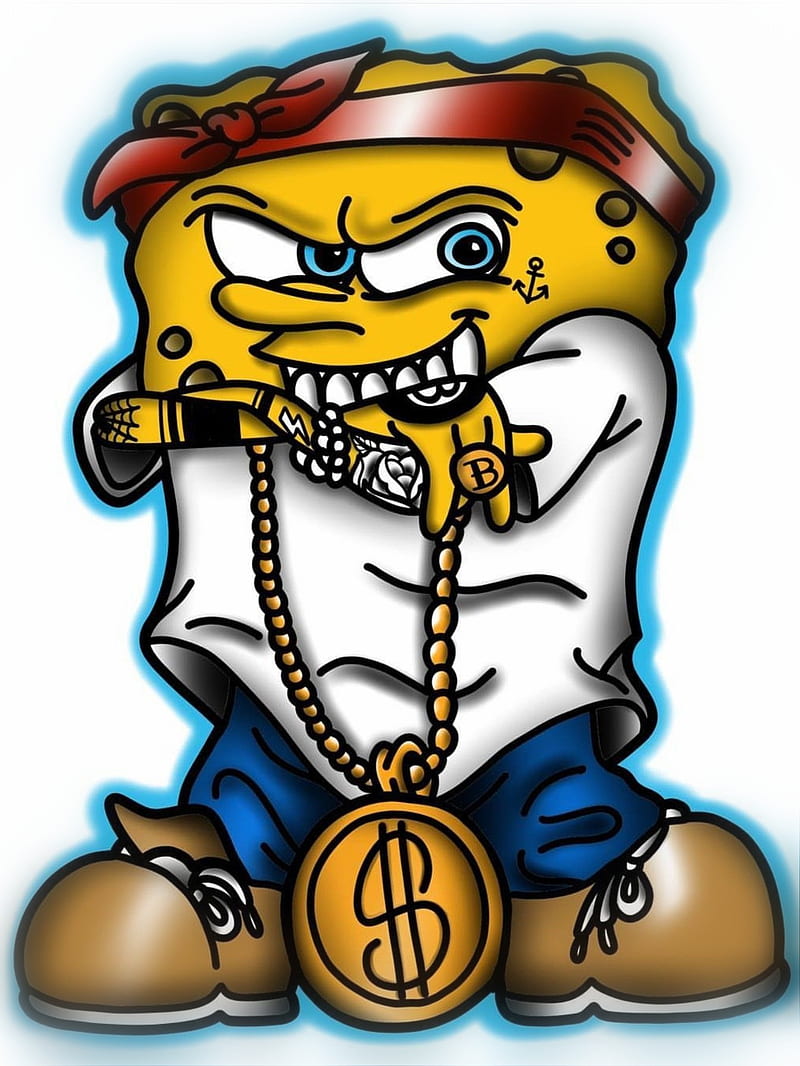 Gangsta spongebob, pride, profile, saints, HD phone wallpaper