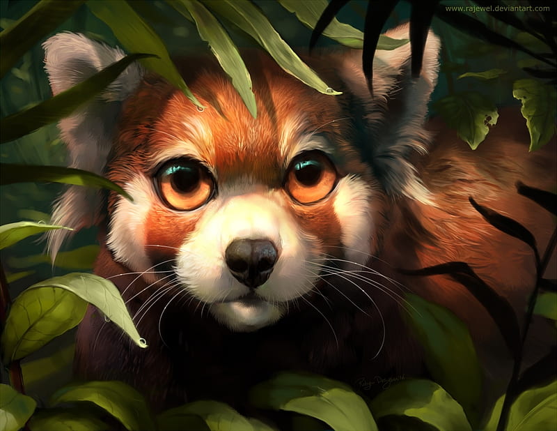 Red panda, luminos, green, orange, anime, robyn drayson, manga, eyes, HD  wallpaper | Peakpx