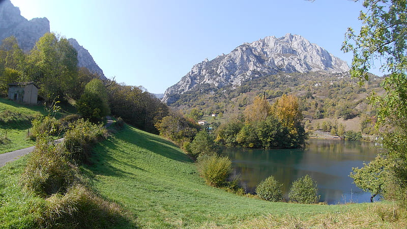 The World Of Today, asturias, la senda del oso, landscape, mountain, spain, water, HD wallpaper