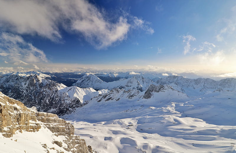 Winter Mountains, Bavaria, Germany, germany, snow, mountains, nature ...