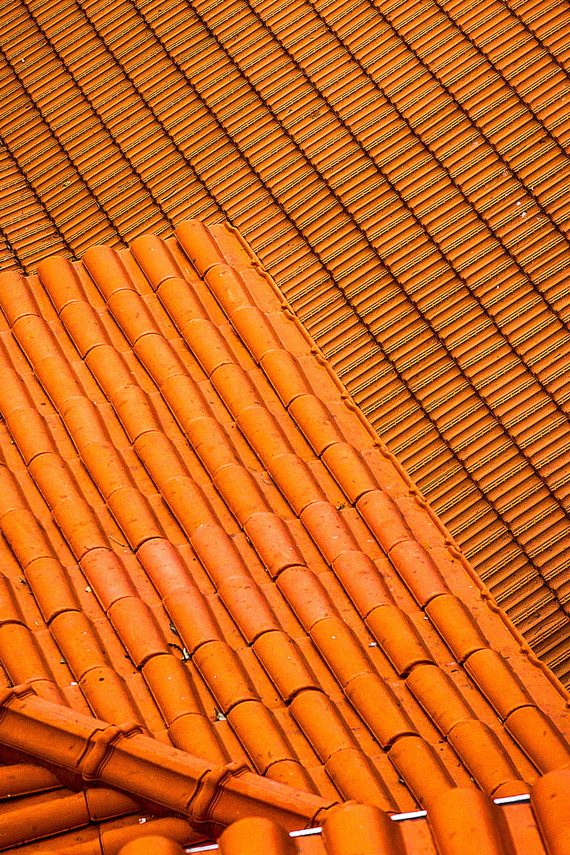 roof, tiles, texture, orange, HD phone wallpaper