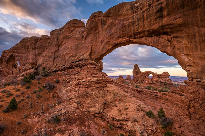 Turret Arch, Utah, nature, usa, canyons, arch, HD wallpaper