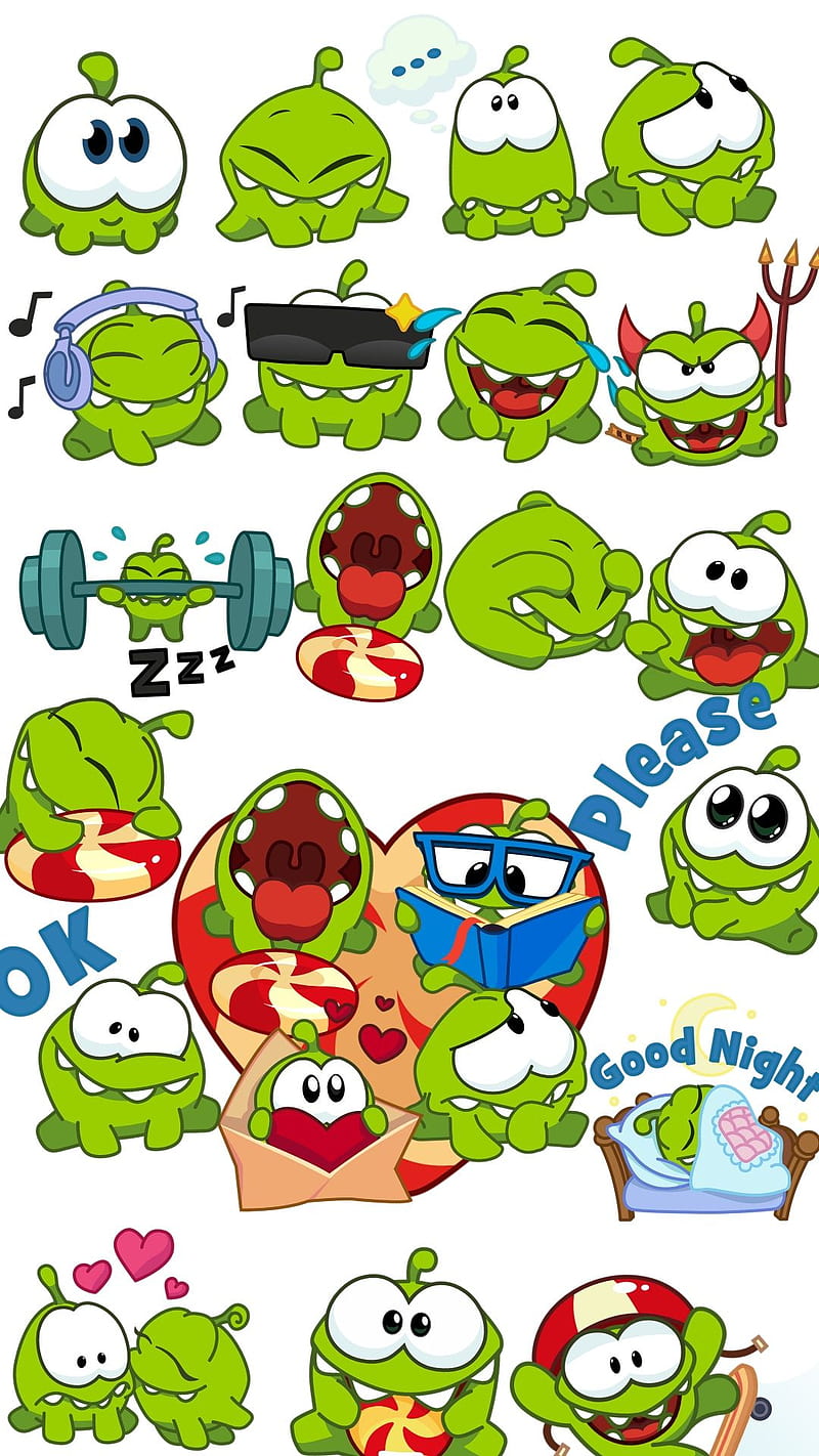 OM NOM WORLD, cut, fun, happy, rope, the, HD phone wallpaper