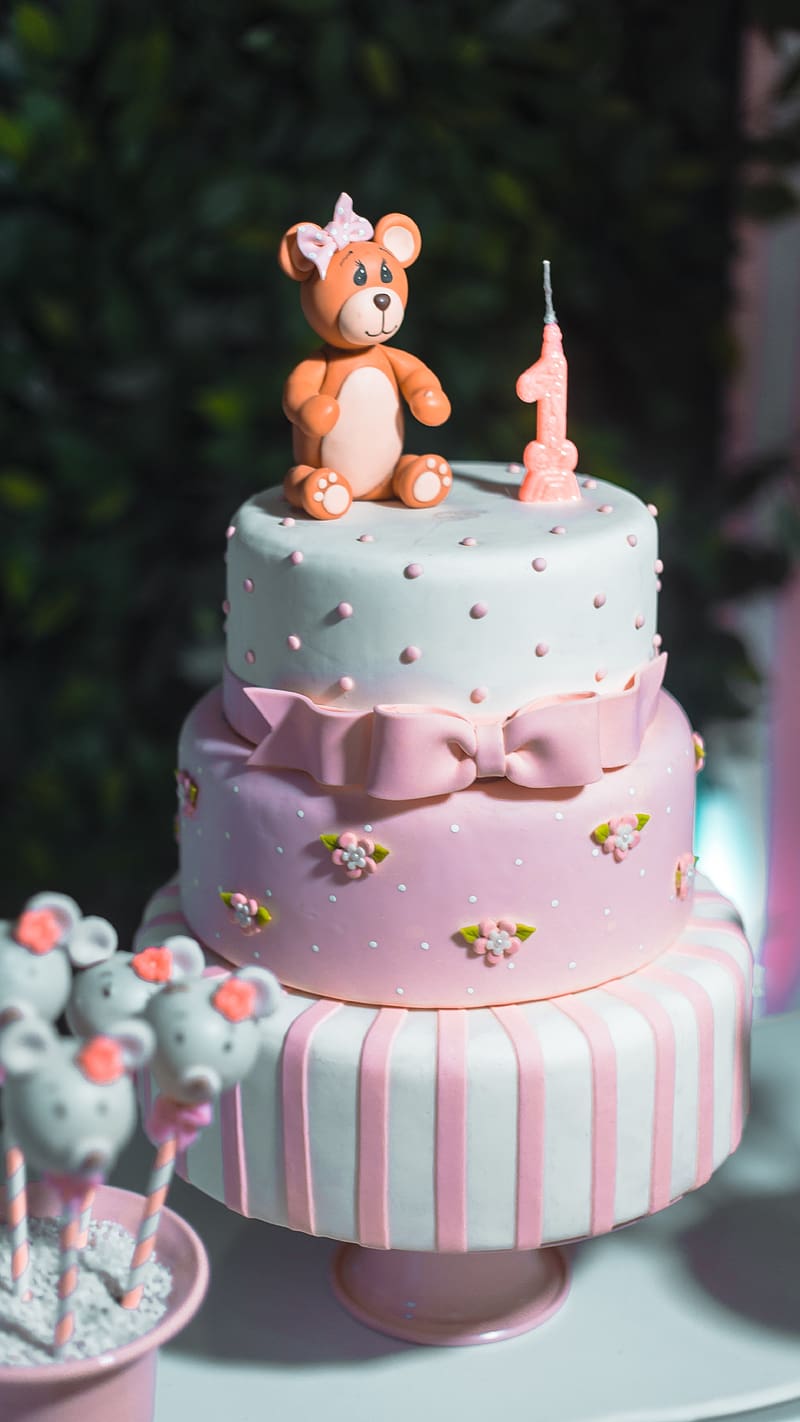 Piranthanal, Small Teddy On Cake, small teddy, cake, HD phone wallpaper