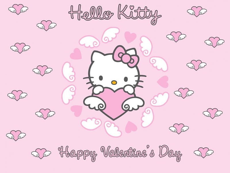 Hello Kitty, cute, dress, bow, pink, HD wallpaper