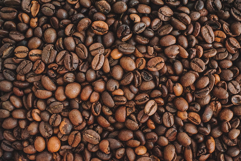 coffee, grains, brown, macro, HD wallpaper