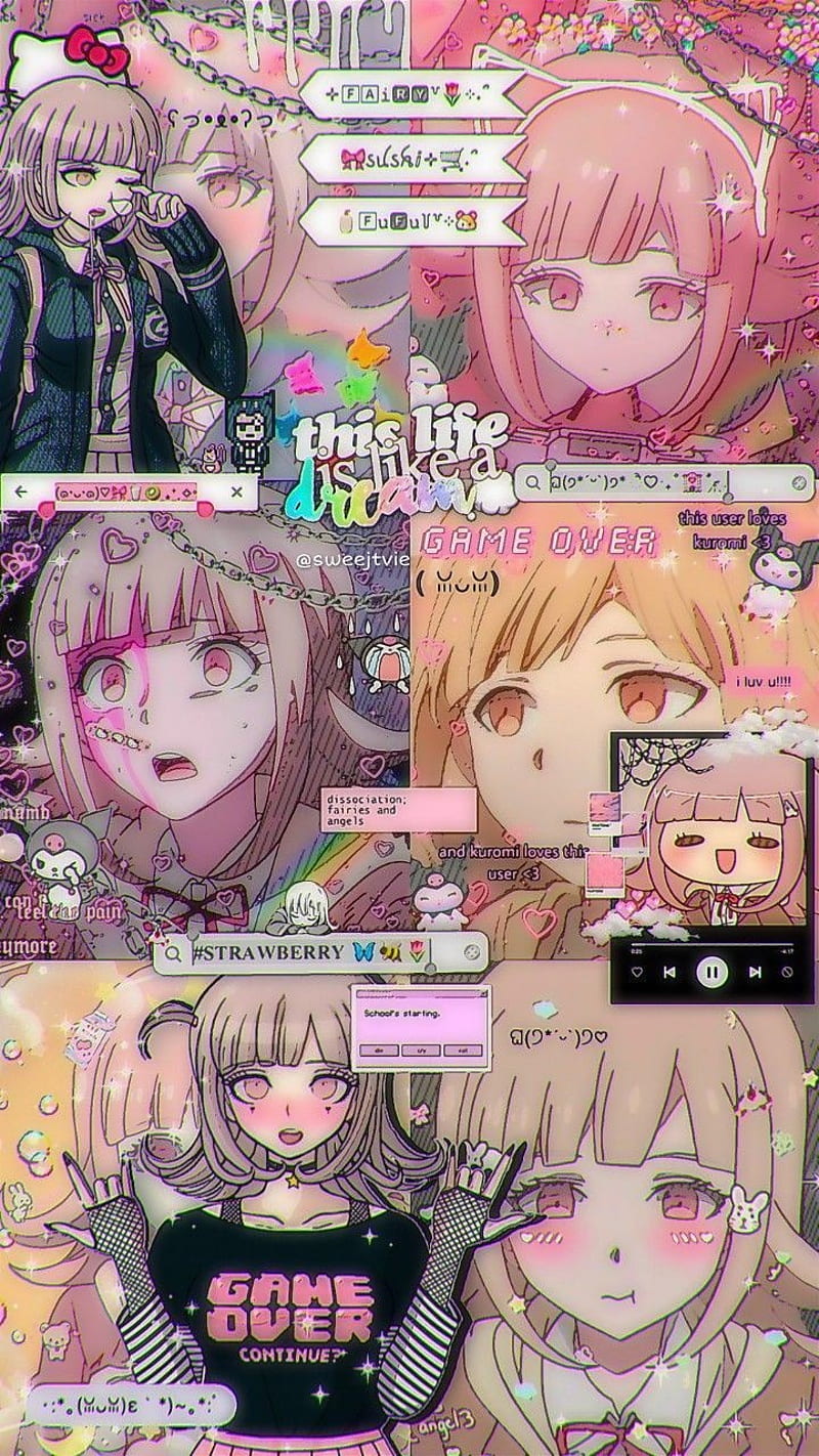 Chiaki, chiaki nanami, danganronpa, danganronpa v2, gamer, glitchcore, HD phone wallpaper
