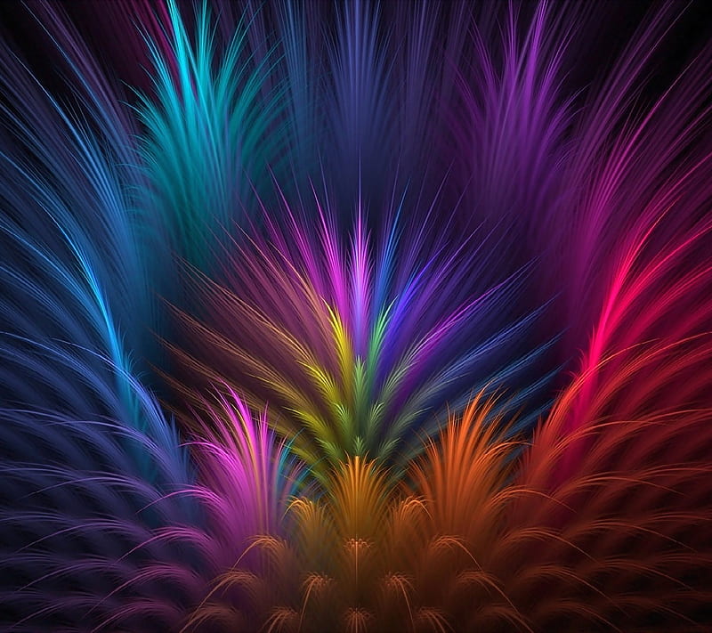 Feathers, butterflies, color, colorful, colors, designs, feather, fireworks, rainbows, red, HD wallpaper