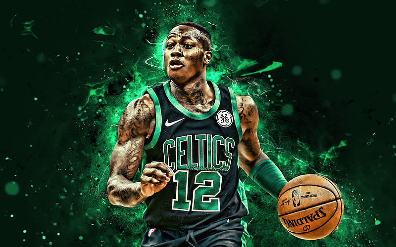 Terry Rozier, basketball stars, NBA, Boston Celtics, close-up, Terry William Rozier III, basketball, neon lights, Terry Rozier, HD wallpaper
