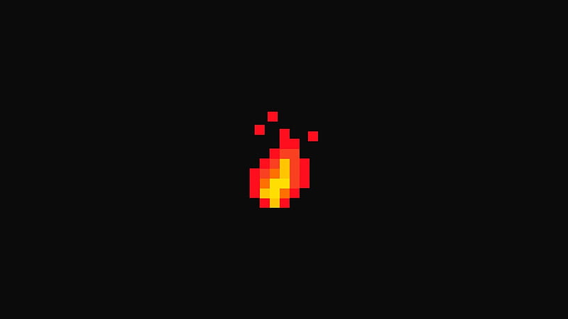 Fire Pixel Art, pixel, artist, fire, minimalism, 8-bit, HD wallpaper