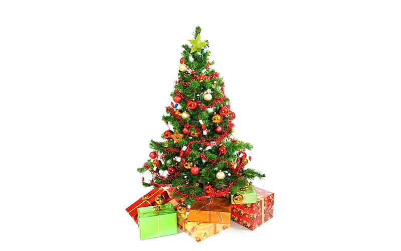 - Decorative Christmas Tree- gifts under Chritmas tree, HD wallpaper