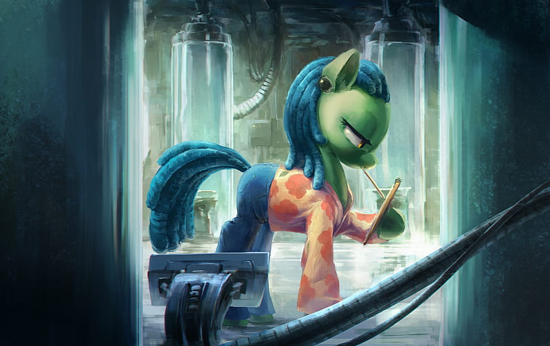 Scientist Pony, pony, artist, artwork, digital-art, 3d, HD wallpaper
