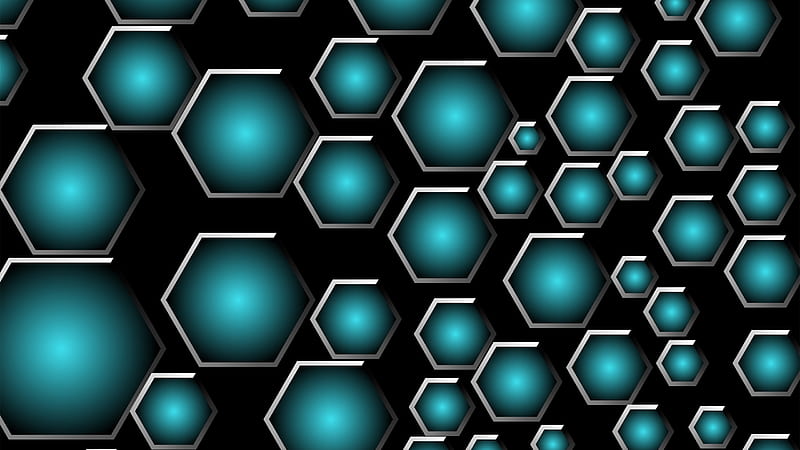 Blue Hexagon Abstract, HD wallpaper | Peakpx
