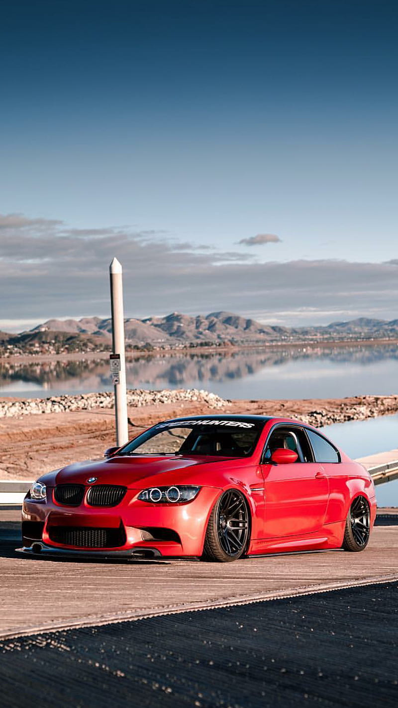 BMW M3, red, car, supercar, sports, america, tuned, HD phone wallpaper