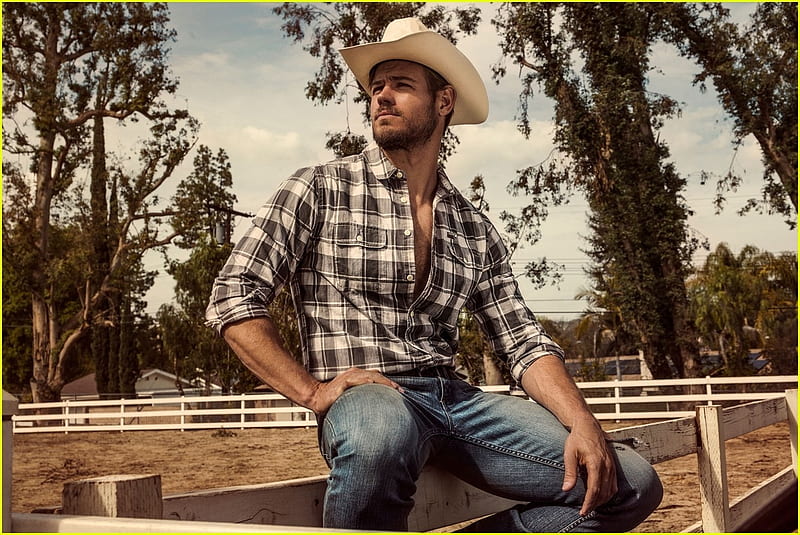 Sexy Cowboy, Jeans, Nice Build, Shirt, Fence, Hat, Rugged, Handsome, Dreamy, Ranch, House, HD wallpaper
