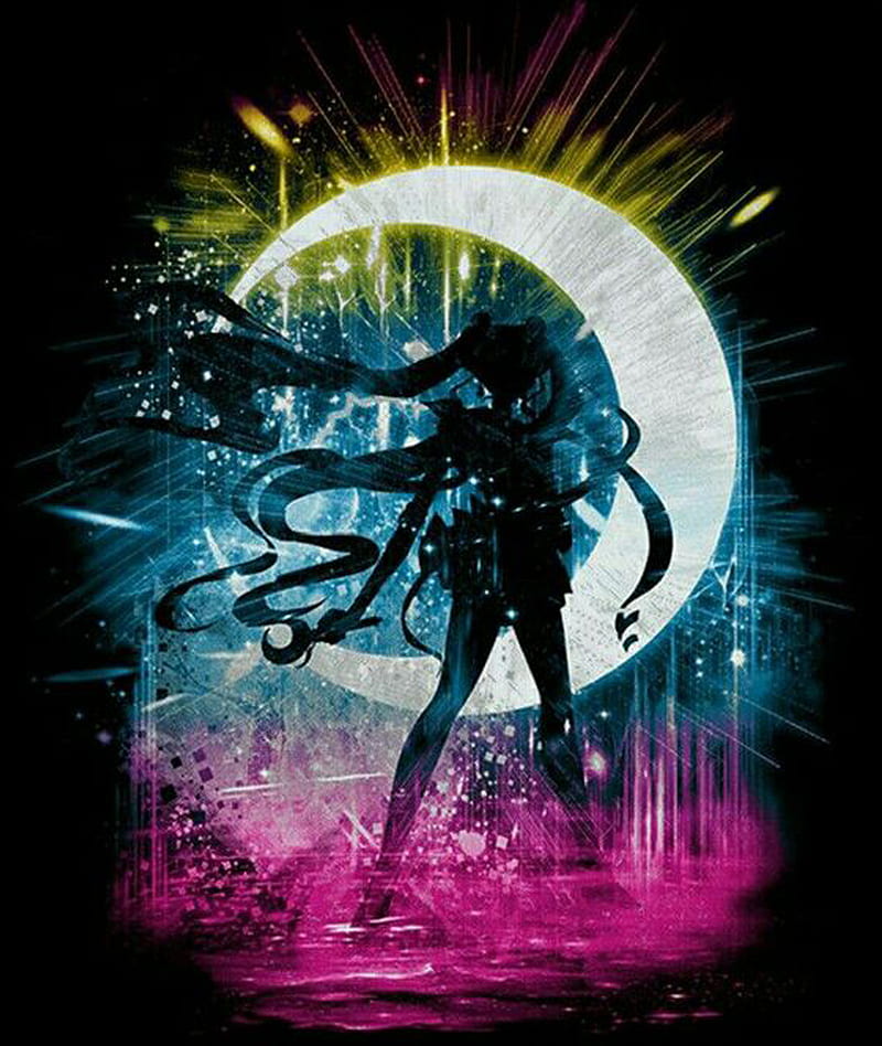 Sailor Moon, anime, desenho, graphic, guardian, moon, sailor, HD phone wallpaper