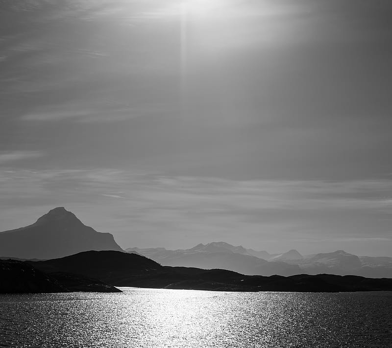 Norwegian Landscape, black and white, mountains, norway, HD wallpaper