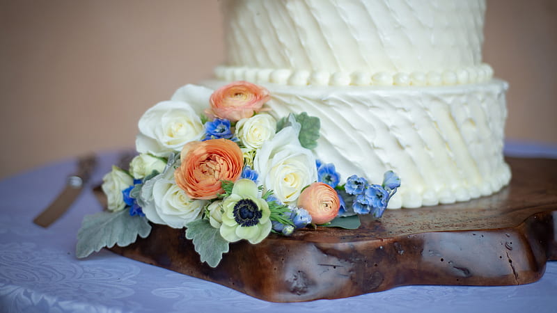 Food, Cake, Bouquet, Cream, Dessert, Flower, HD wallpaper