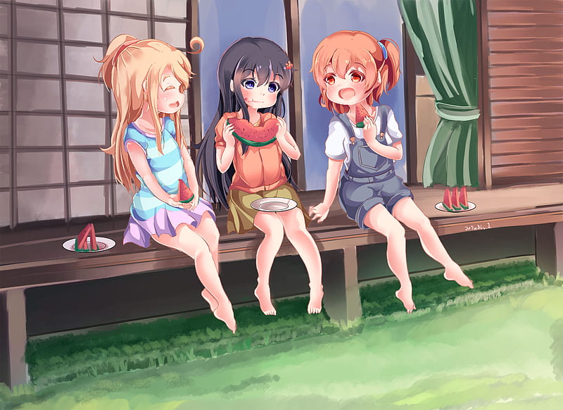 himesaka noa, shirosaki hana, hoshino hinata, and hoshino miyako