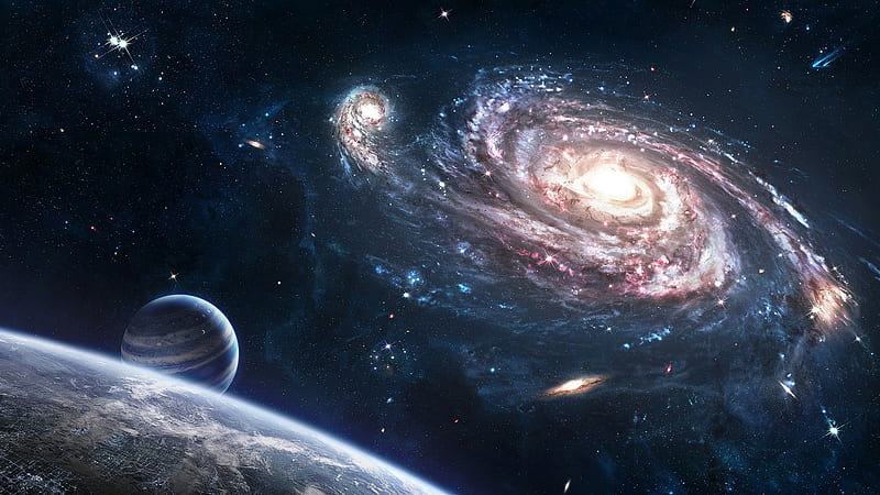 Incandescent Galaxy And Planets Galaxy, HD wallpaper