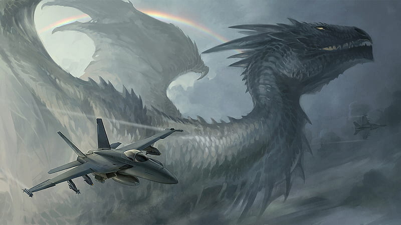 Fantasy Dragon Is Flying Near Flight Dreamy, HD wallpaper