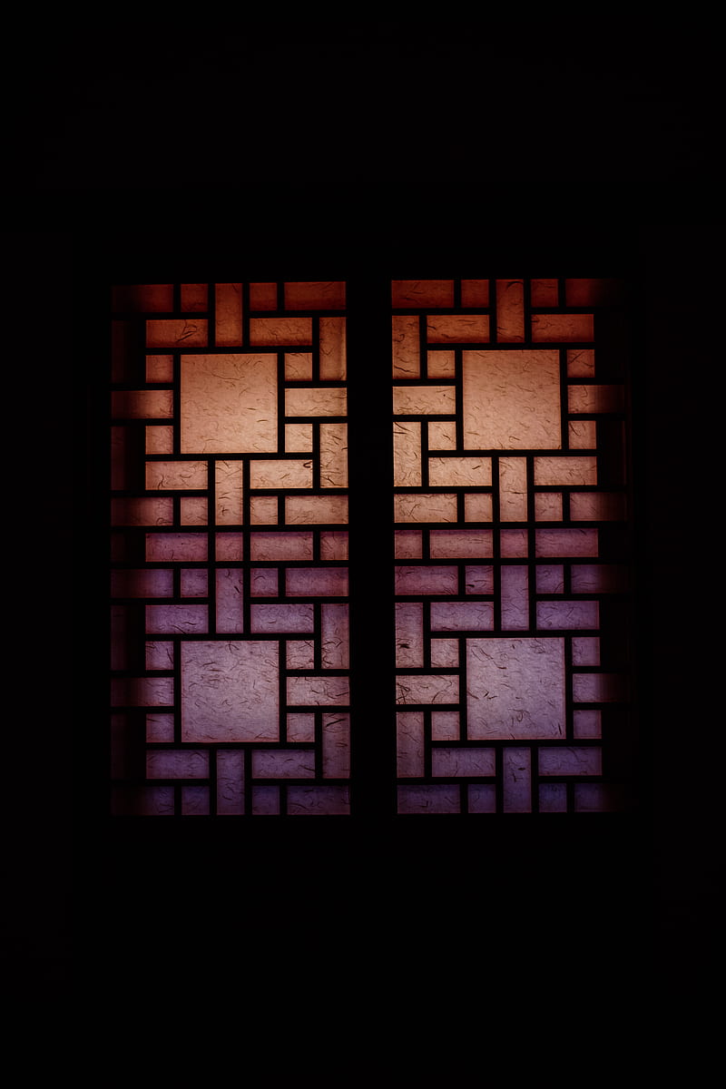 window, stained glass, dark, darkness, HD phone wallpaper