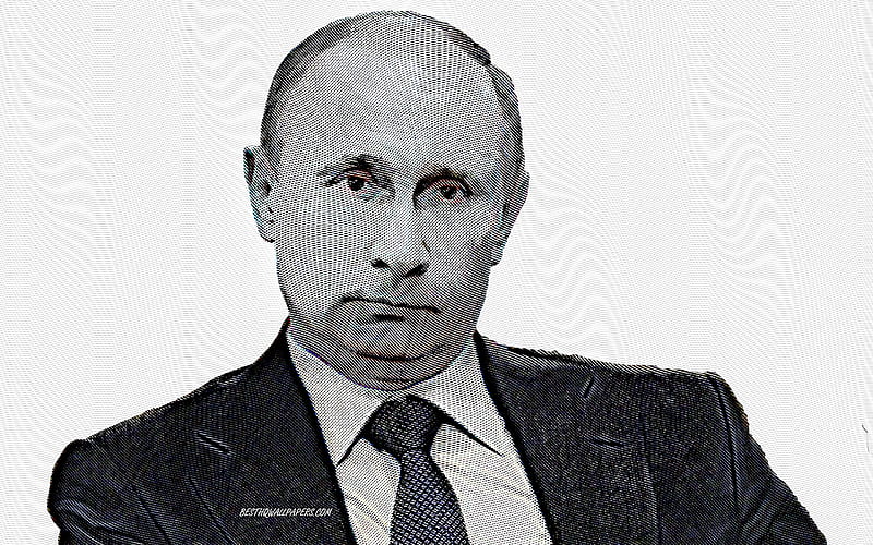 Vladimir Putin, President of Russia, portrait, art, Russian leader, Russian Federation, HD wallpaper