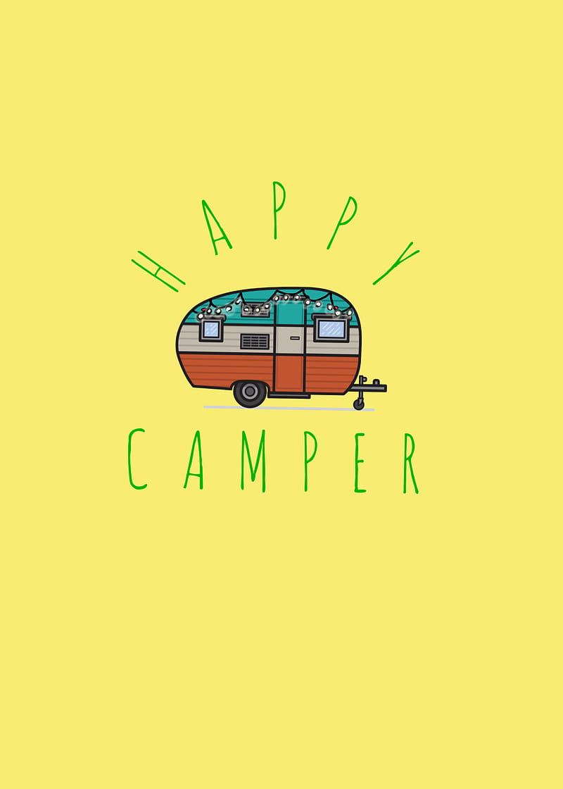 Happy Camper, camping, HD phone wallpaper