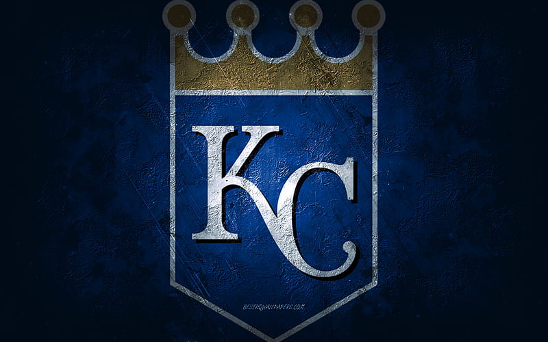 Download Kansas Royals Logo On A Blue Background Wallpaper