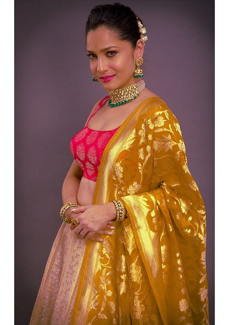 Ankita Lokhande, actress, bonito, bollywood, saree, tv, HD phone wallpaper
