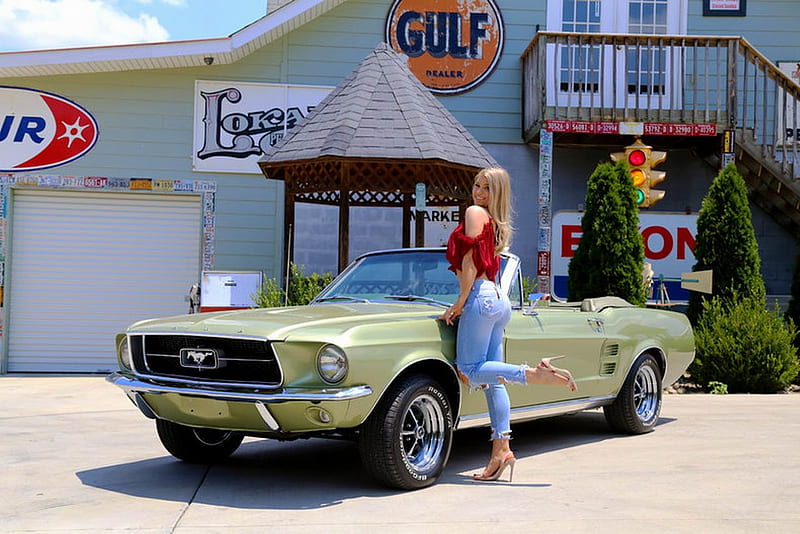 HD   1967 Ford Mustang Convertible 289 Automatic And Girl Ford Muscle 289 Old Timer Mustang Convertible Automatic Car Girl 