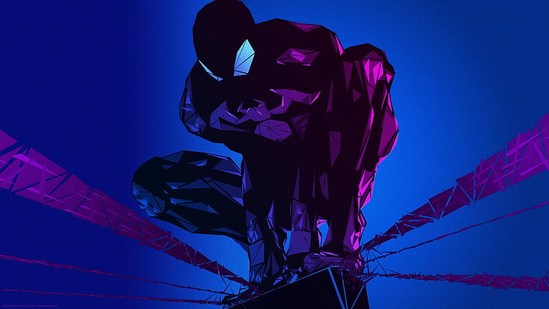 spider-man, artwork, dark, blue theme, Movies, HD wallpaper