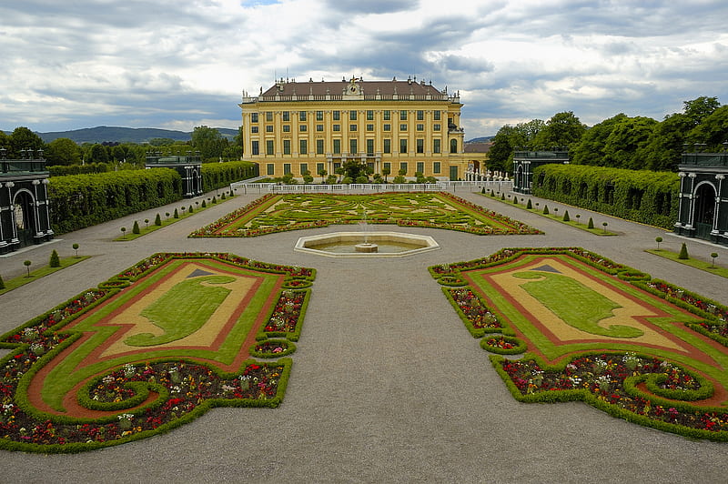 Castle garden, austria, public, garden, castle, HD wallpaper