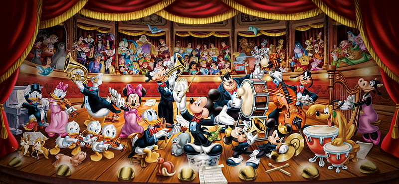 The concert, fantasy, all, luminos, mouse, concert, mickey, minnie, disney, HD wallpaper