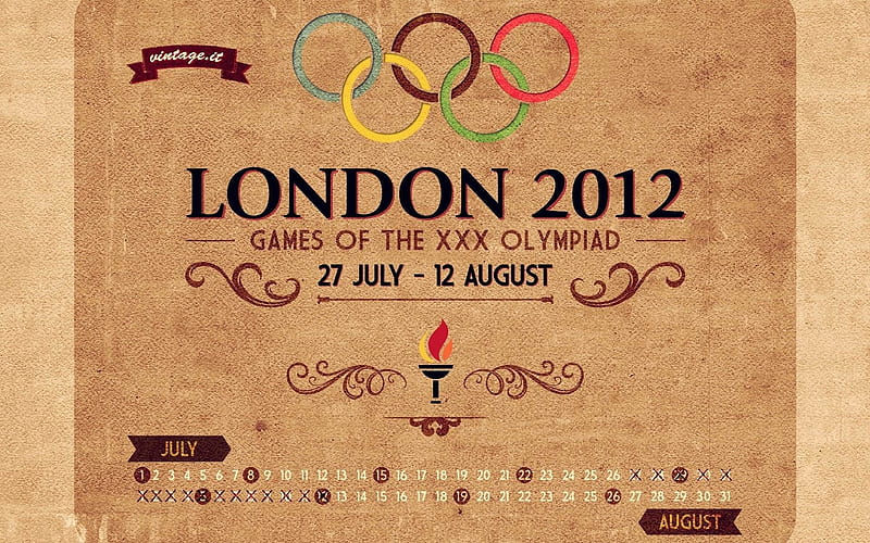 London 2012 Olympic calender, HD wallpaper