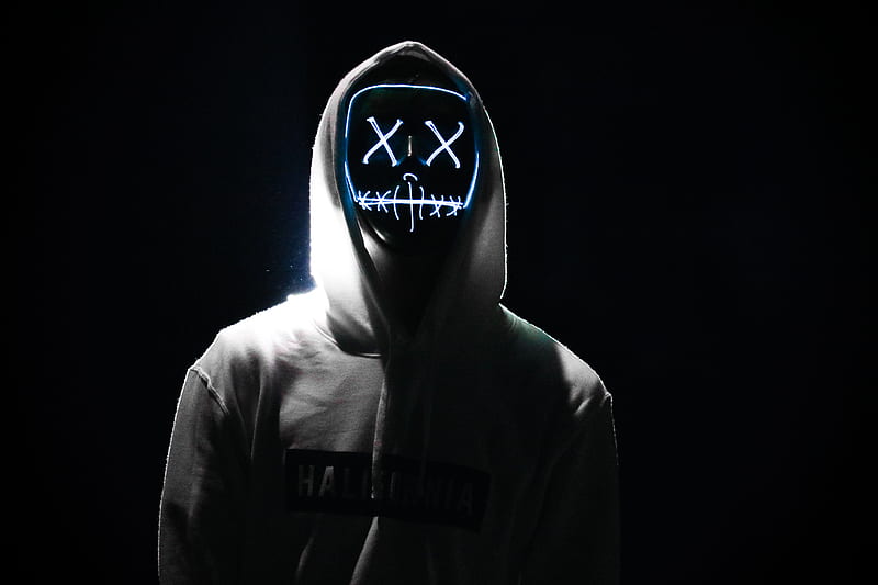 Adult Mask Creepy , mask, silhouette, graphy, hoodie, HD wallpaper