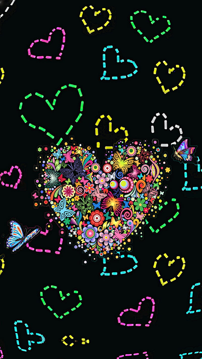 Folk Hearts, hearts , love, valentine, HD phone wallpaper