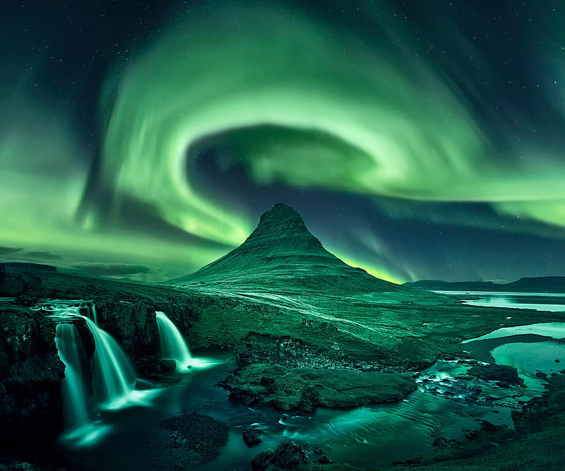 Earth, Kirkjufell, Iceland , Night , Nature, HD wallpaper