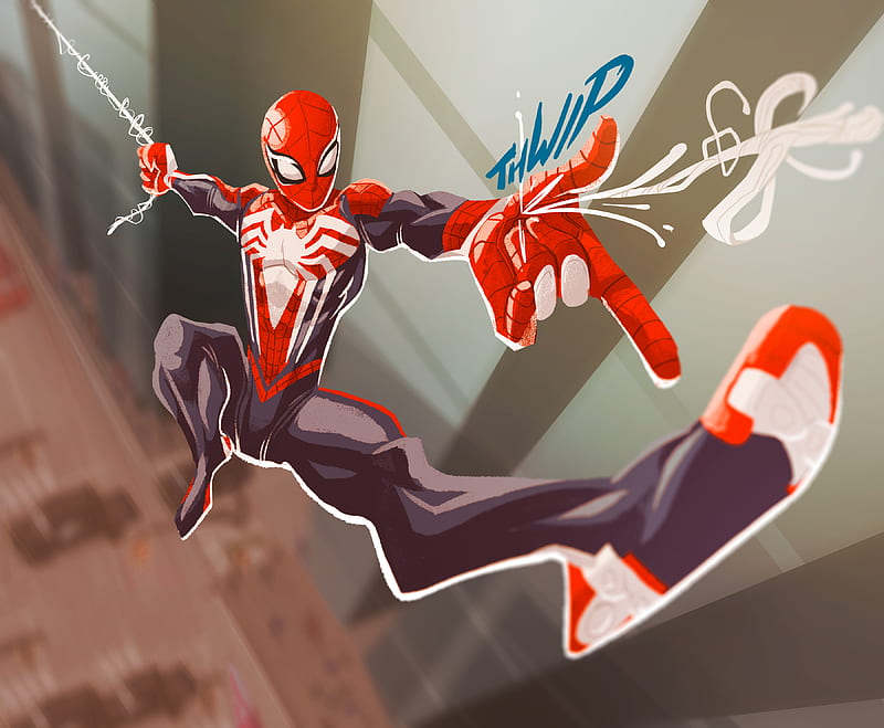 PS4 Spider Man Cartoon, spiderman, superheroes, artwork, artist, digital-art, behance, HD wallpaper