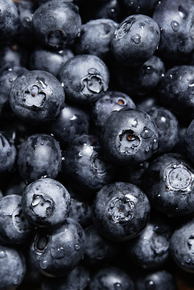 blueberries, berries, drops, HD phone wallpaper