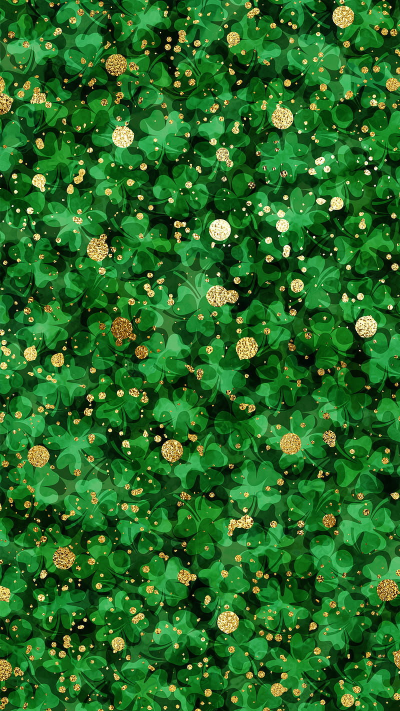 Gold and Green Clover, 4, Gold, Ireland, Irish, Patrick, Pravokrug,  abstract, HD phone wallpaper | Peakpx