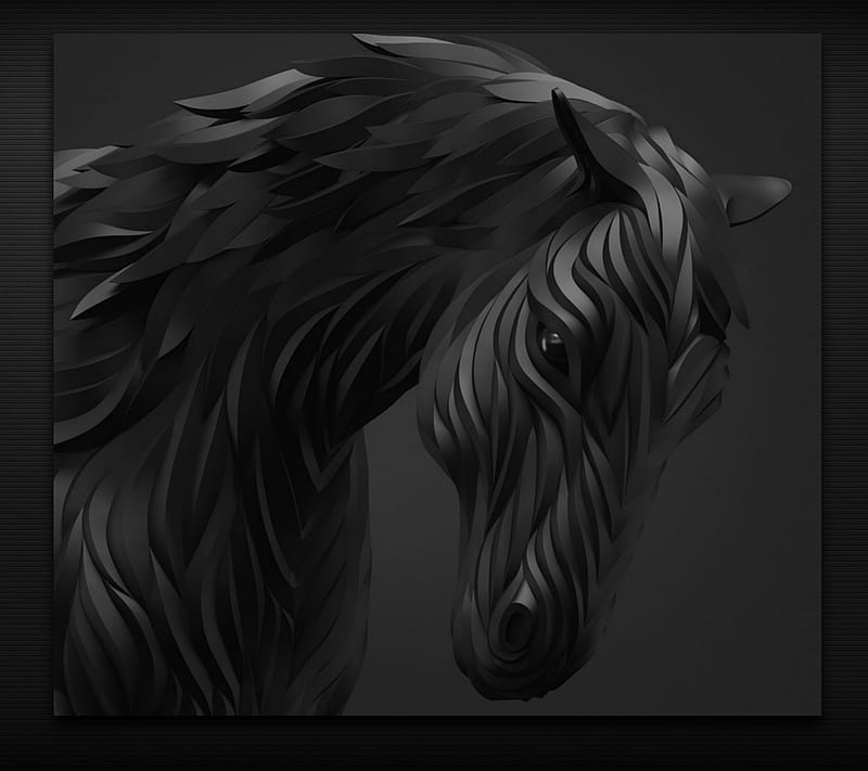 Abstract Horse, dark, HD wallpaper