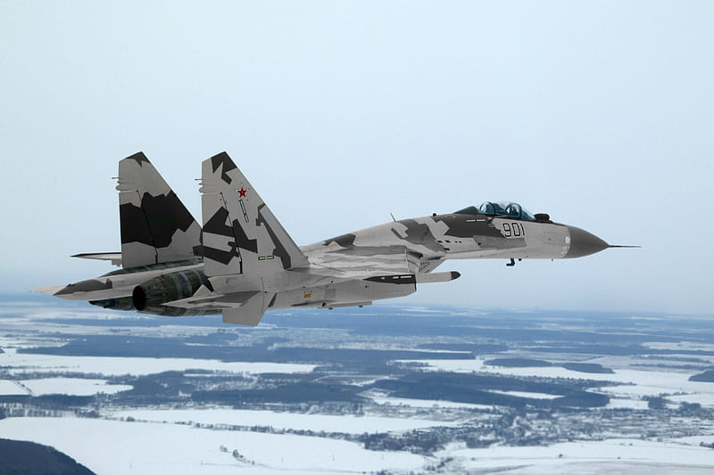 sky, fighter, sukhoi, su 35, military aircraft, HD wallpaper