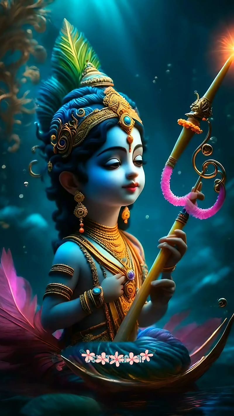 Sri Krishna Pics, jai sri krishna, lord, god, bhakti, devtional, HD phone wallpaper